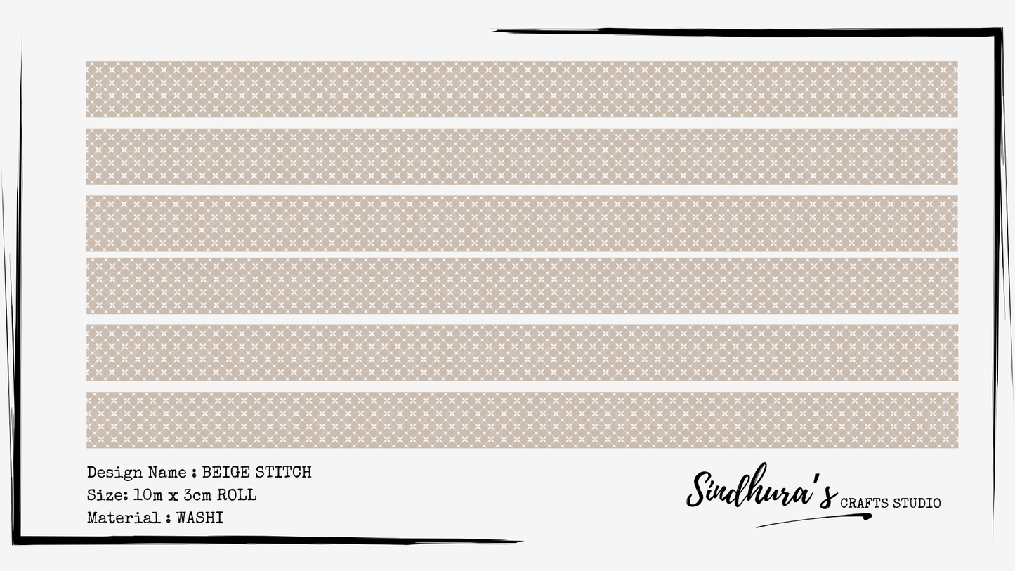 Beige Stitch | Subtle Pattern Washi Tape