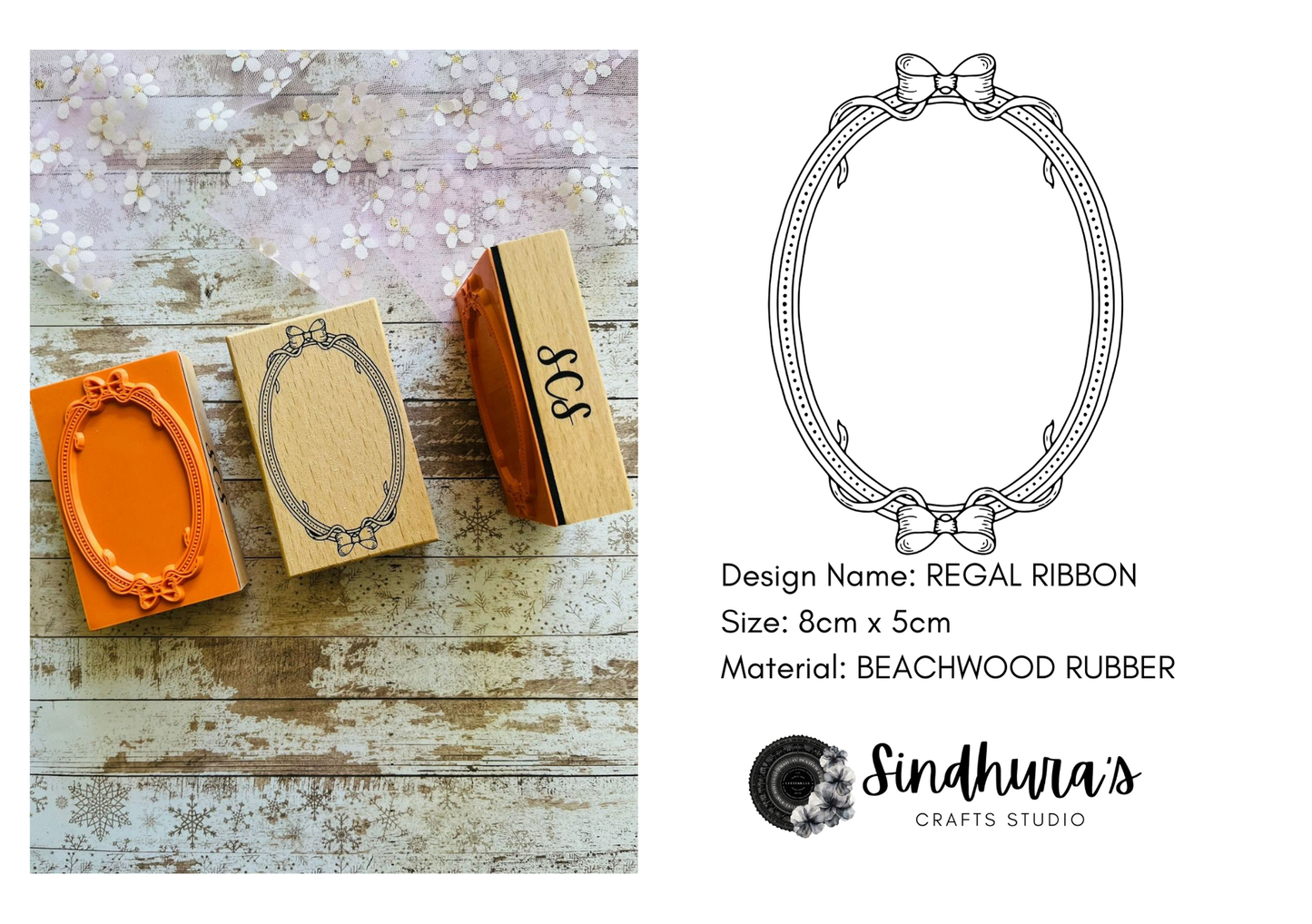 Regal Ribbon | Wooden Rubber Stamp
