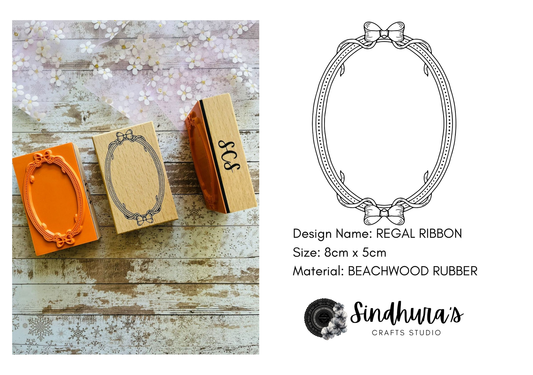 Regal Ribbon | Wooden Rubber Stamp