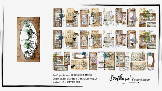Ephemera Index | Vintage Collage Matte PET Tape
