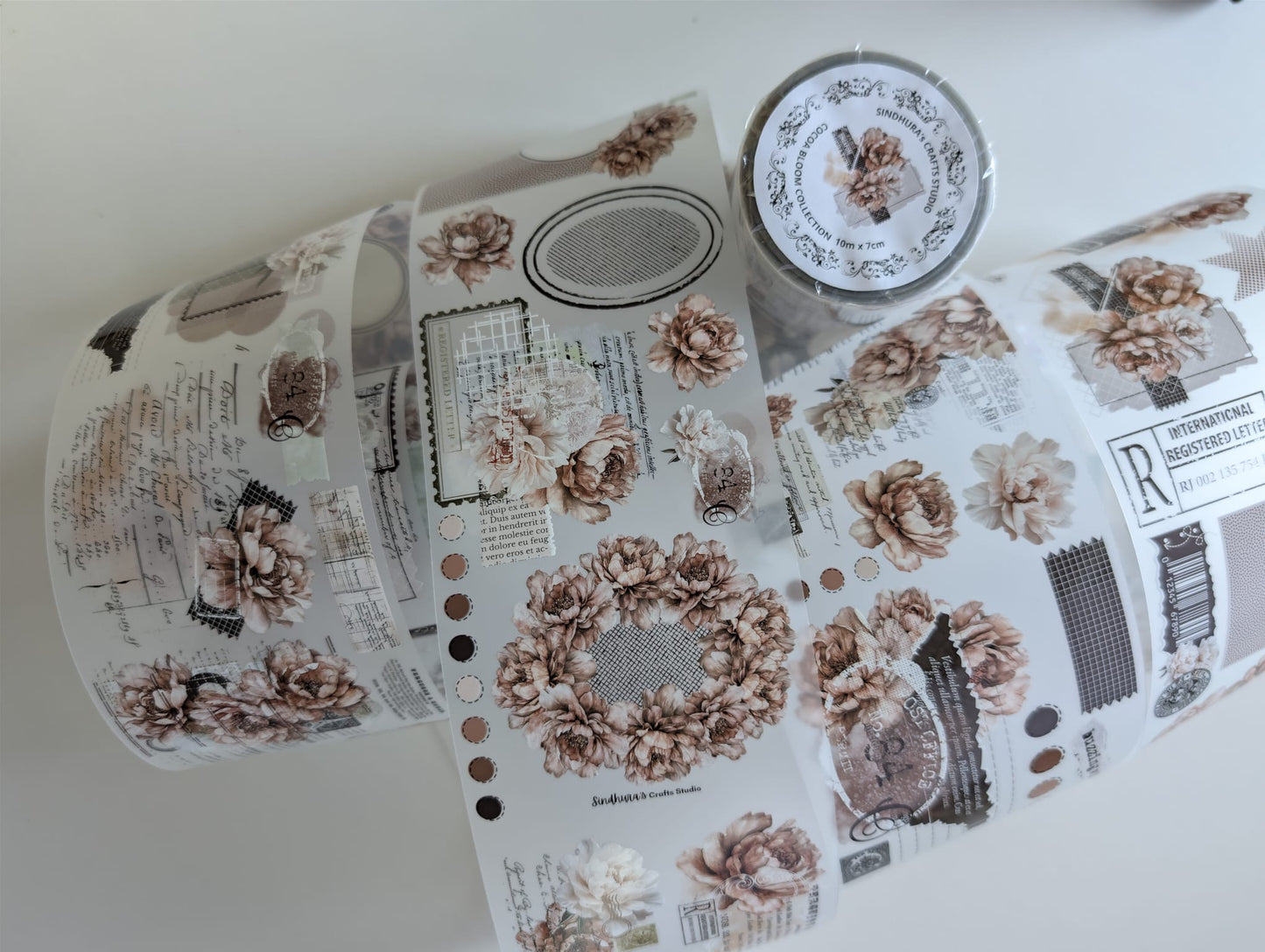 Cocoa Bloom Collection | Matt PET Tape for Scrapbook & Journaling