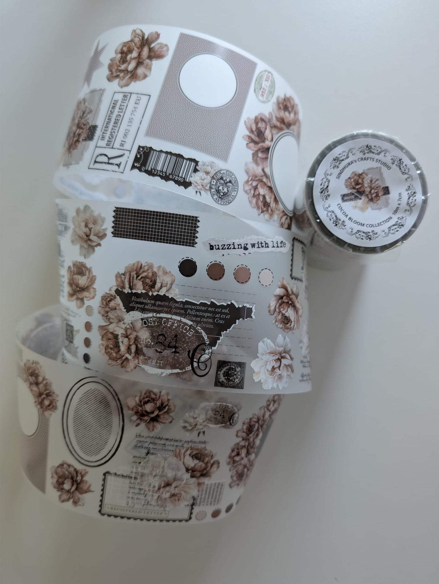 Cocoa Bloom Collection | Matt PET Tape for Scrapbook & Journaling