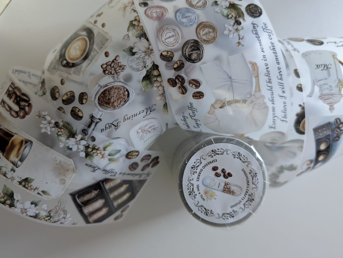 Espresso Diaries | Coffee-Inspired PET Tape for Scrapbook & Journaling