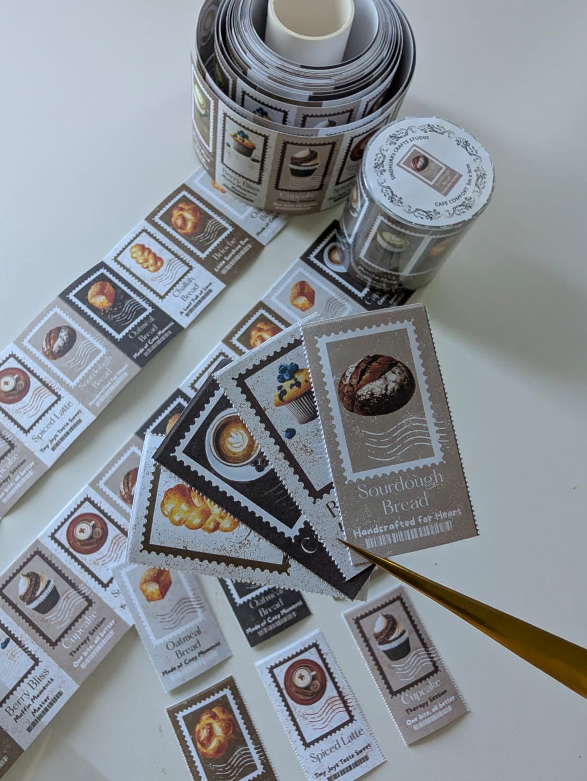 Cafe Comfort | Bakery & Coffee Writing Paper Sticker Roll