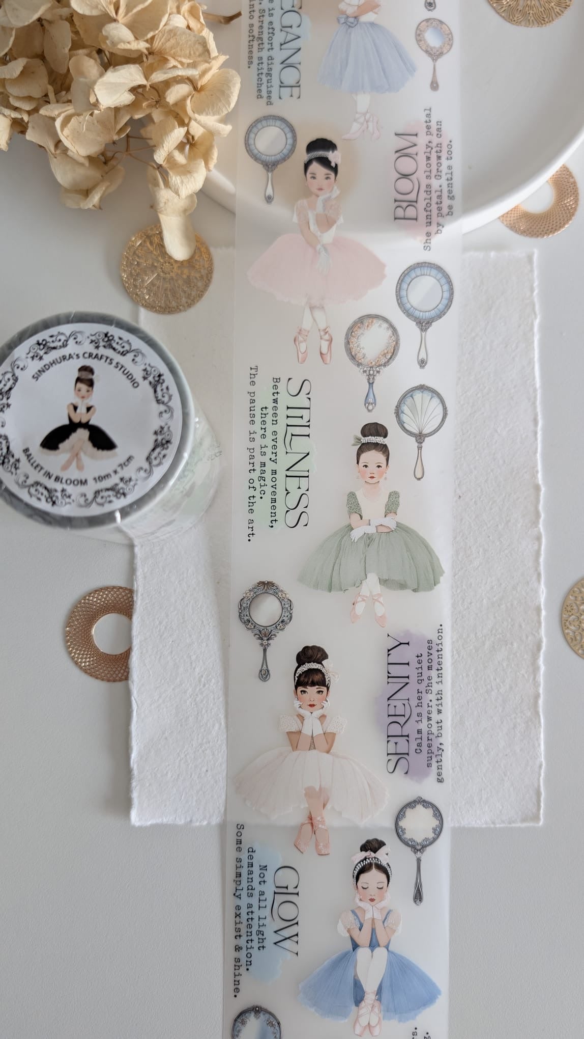 Ballet in Bloom Matte PET Tape | Ballerina Journaling Tape
