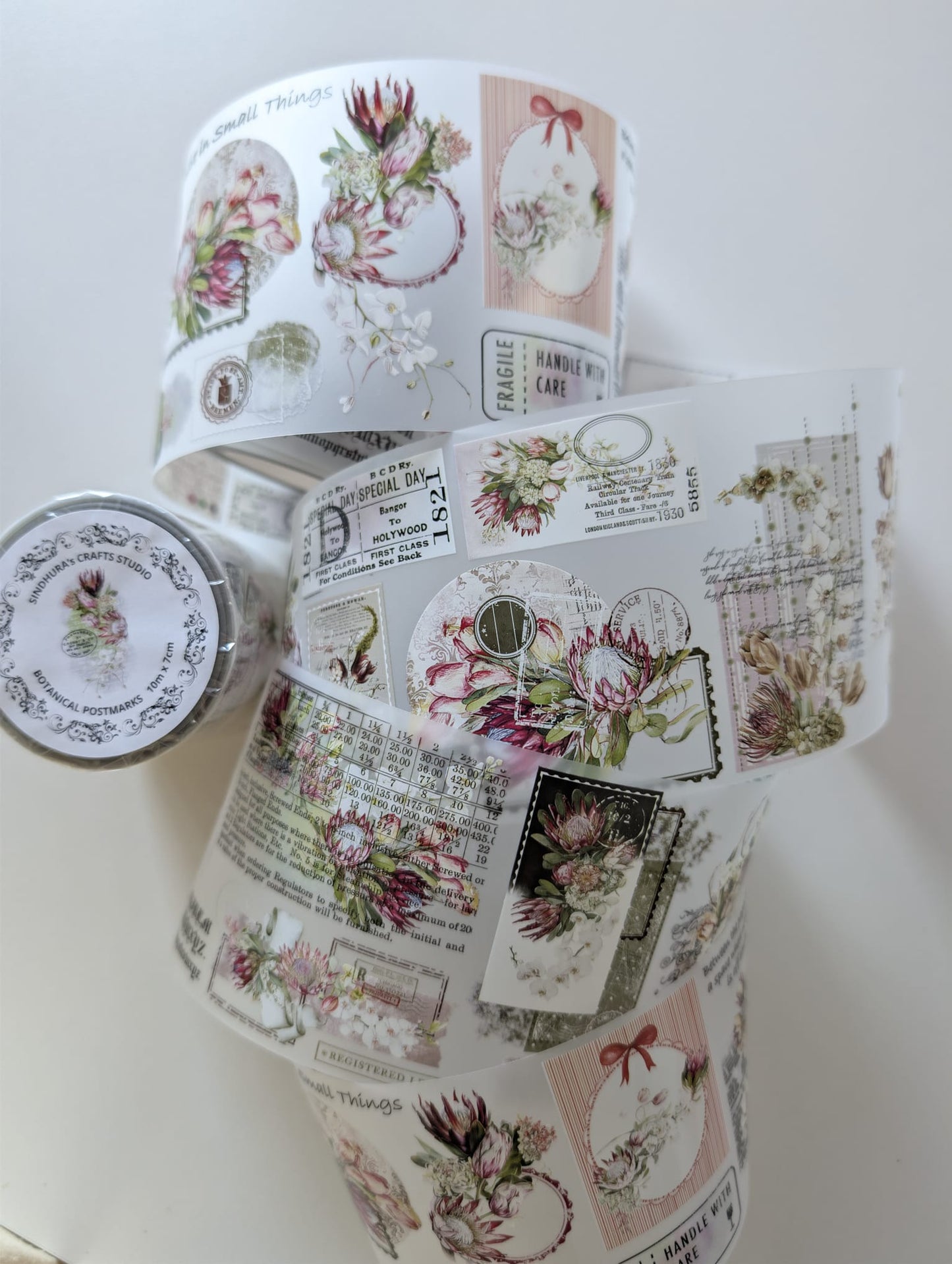 Botanical Postmarks | Matt PET Tape for Scrapbook & Journaling