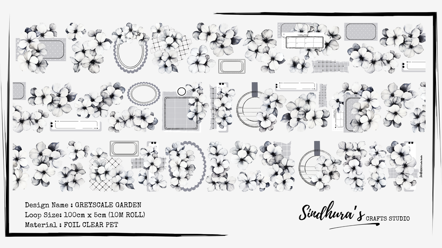 Greyscale Garden | Foil Clear PET | Journaling & Scrapbook Layering