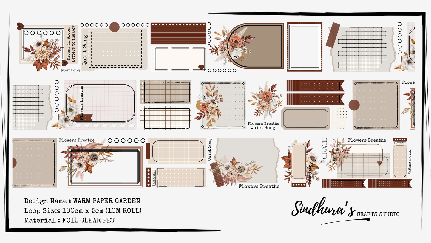 Warm Paper Garden | Foil Clear PET | Journaling & Scrapbook Layering