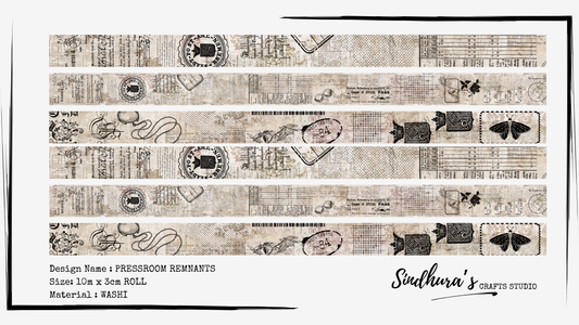 Pressroom Remnants | Vintage Minimal Background Tape | 10m Roll