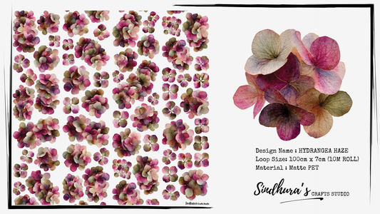 Hydrangea Haze Matte PET Tape | Soft Hydrangea Floral Journaling Tape