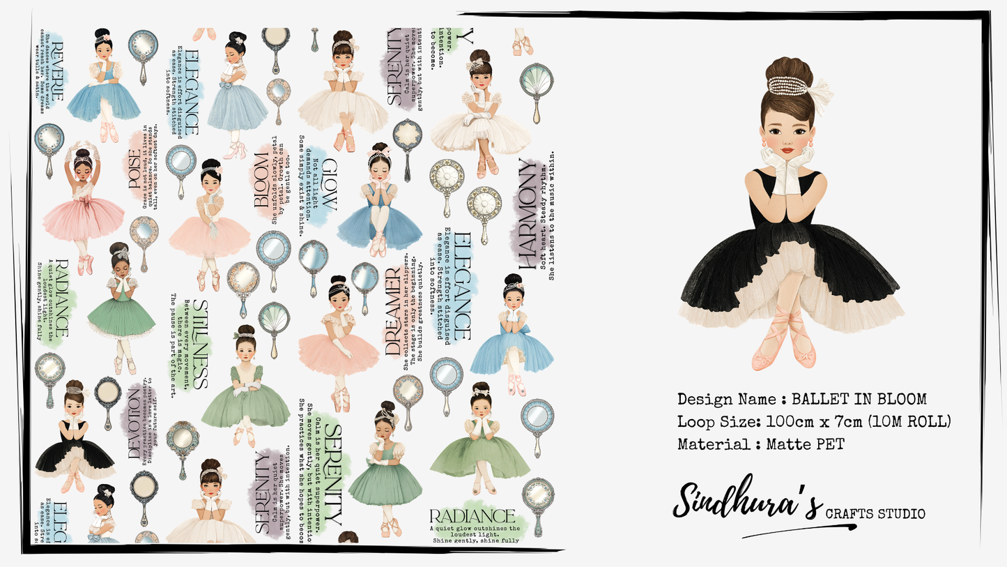 Ballet in Bloom Matte PET Tape | Ballerina Journaling Tape