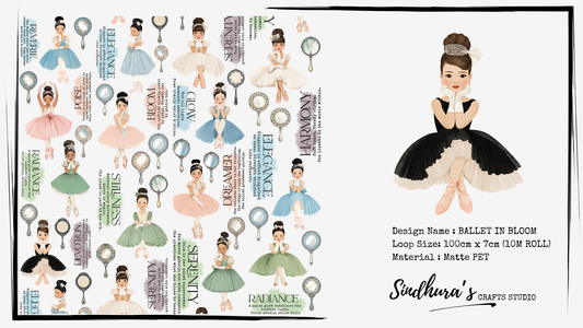 Ballet in Bloom Matte PET Tape | Ballerina Journaling Tape