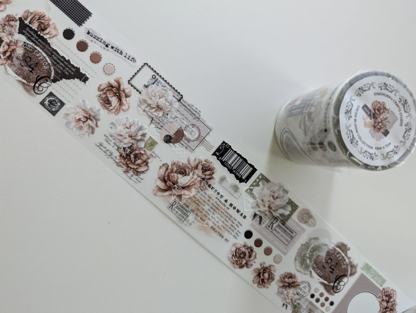 Cocoa Bloom Collection | Matt PET Tape for Scrapbook & Journaling