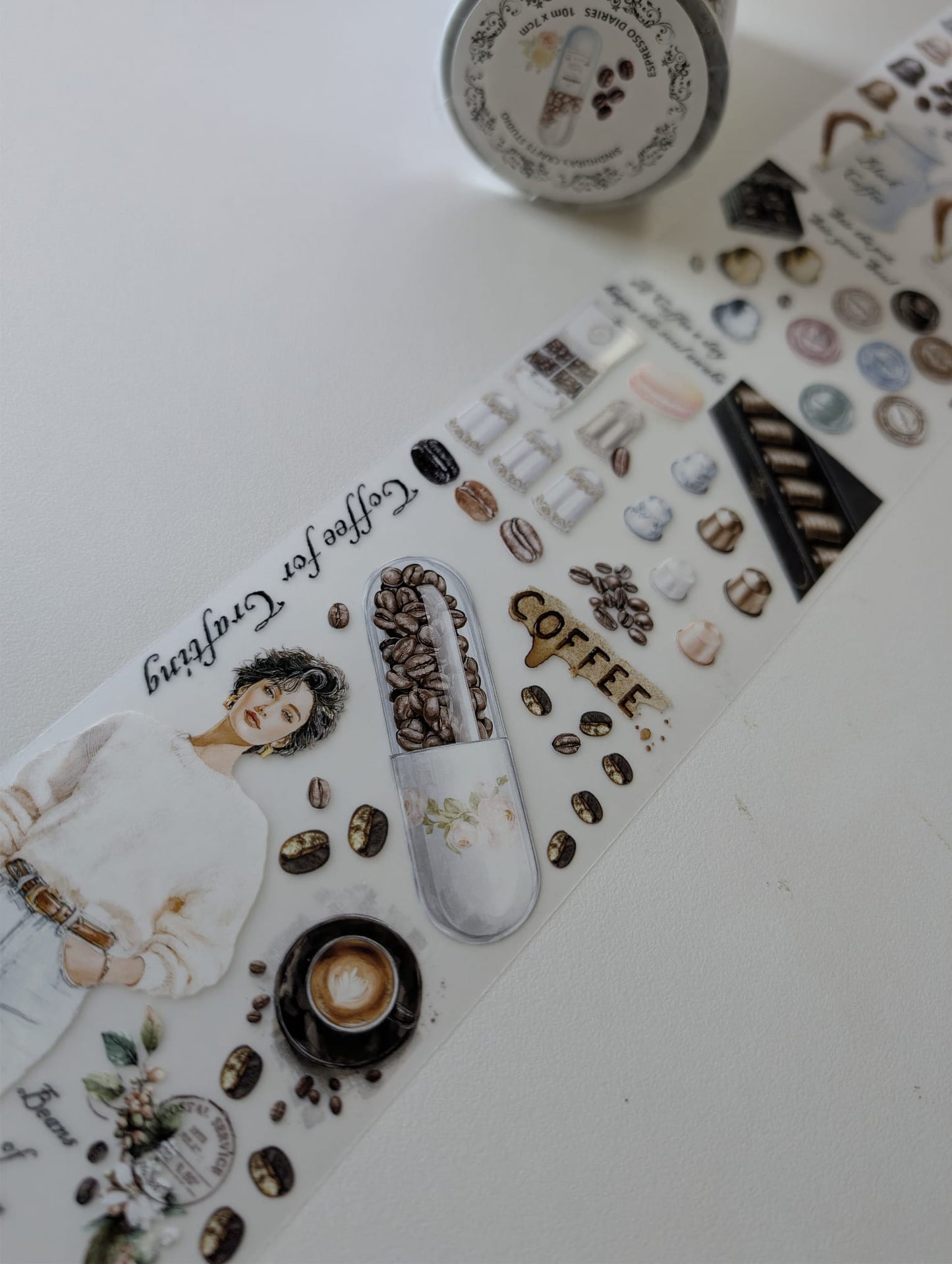 Espresso Diaries | Coffee-Inspired PET Tape for Scrapbook & Journaling