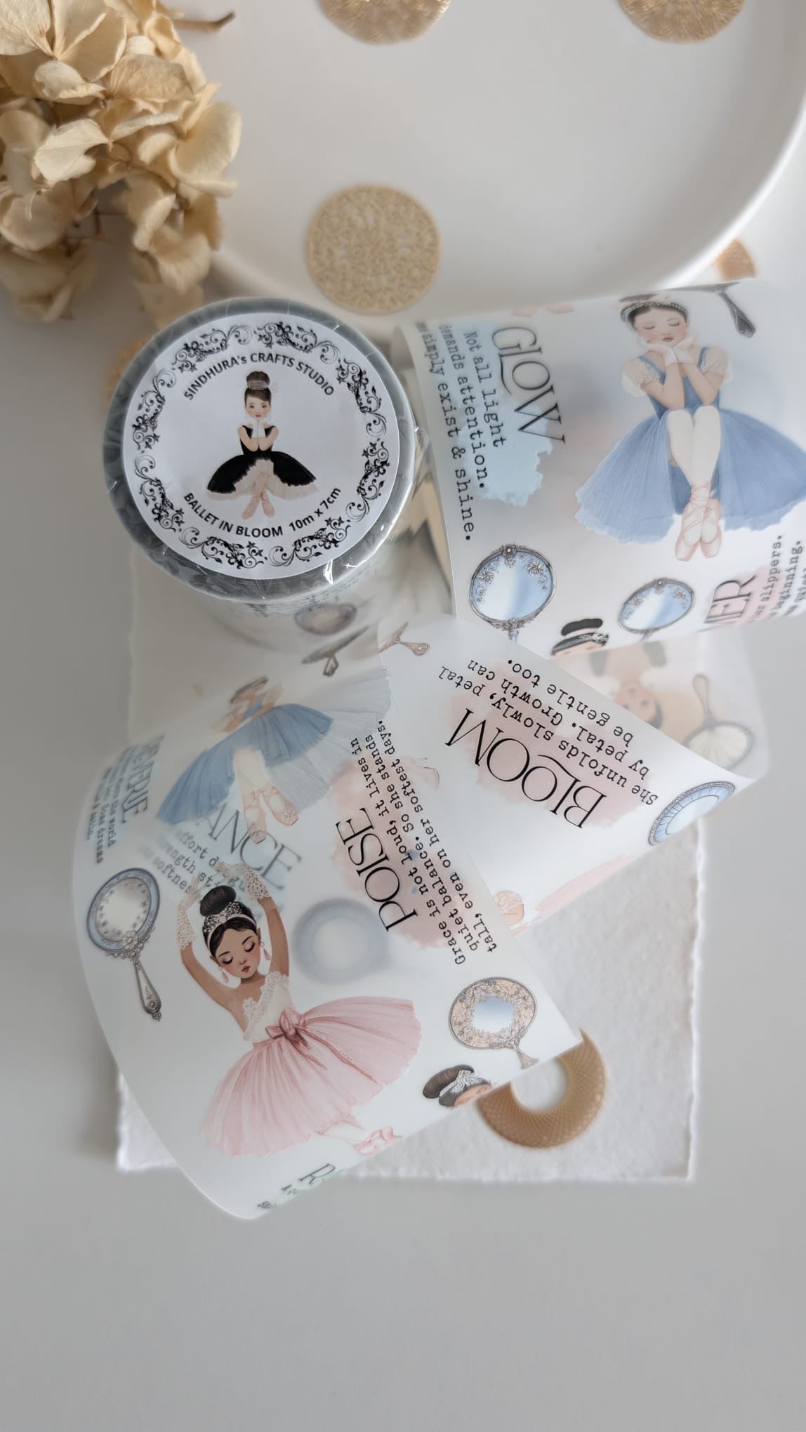 Ballet in Bloom Matte PET Tape | Ballerina Journaling Tape