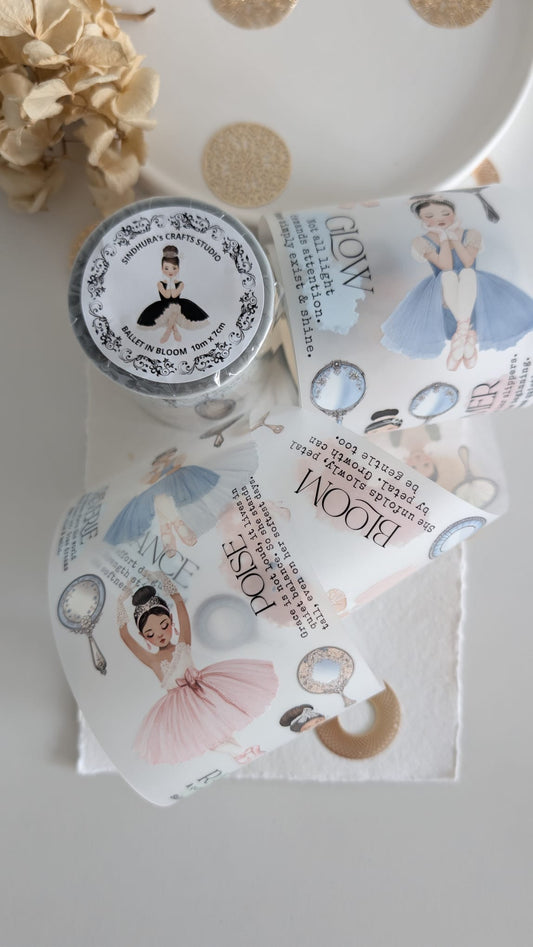 Ballet in Bloom Matte PET Tape | Ballerina Journaling Tape
