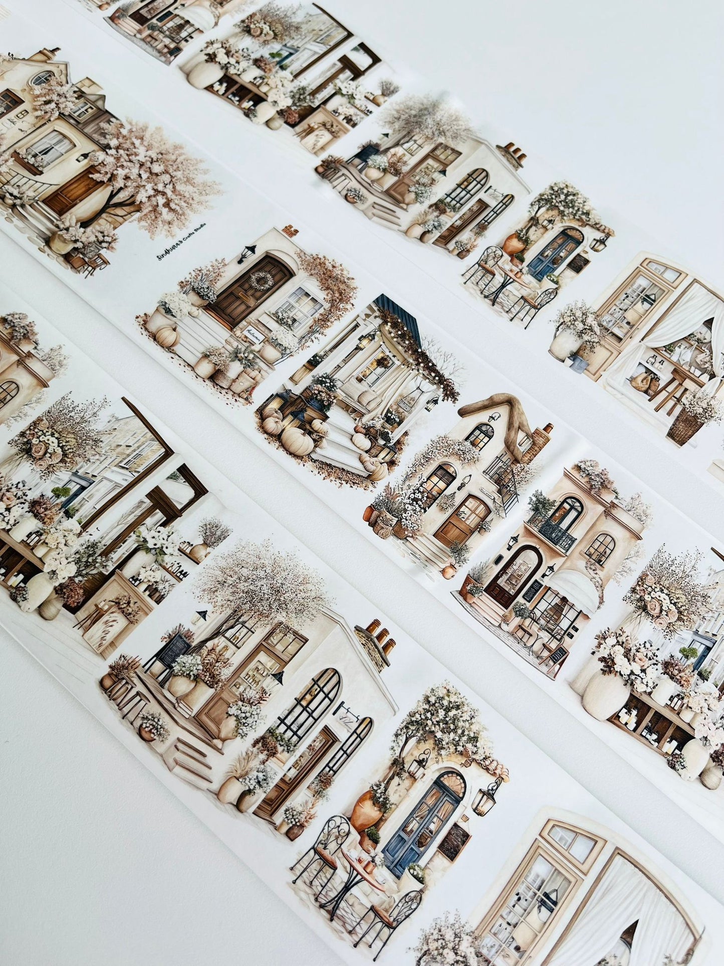 Autumn Promenade | Washi Paper | White Background Tape