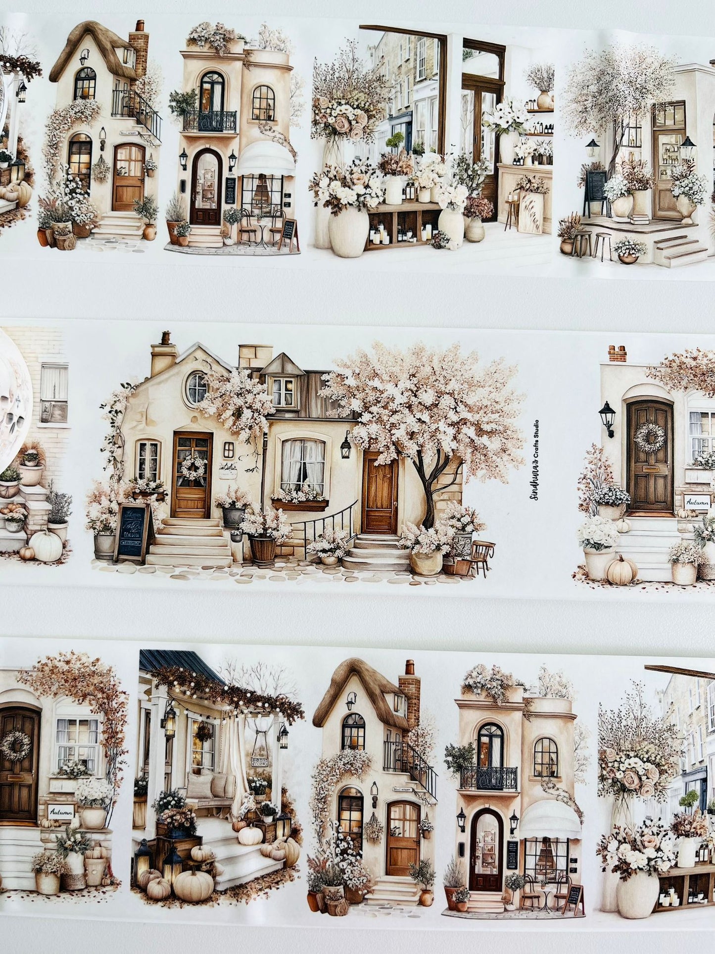 Autumn Promenade | Washi Paper | White Background Tape