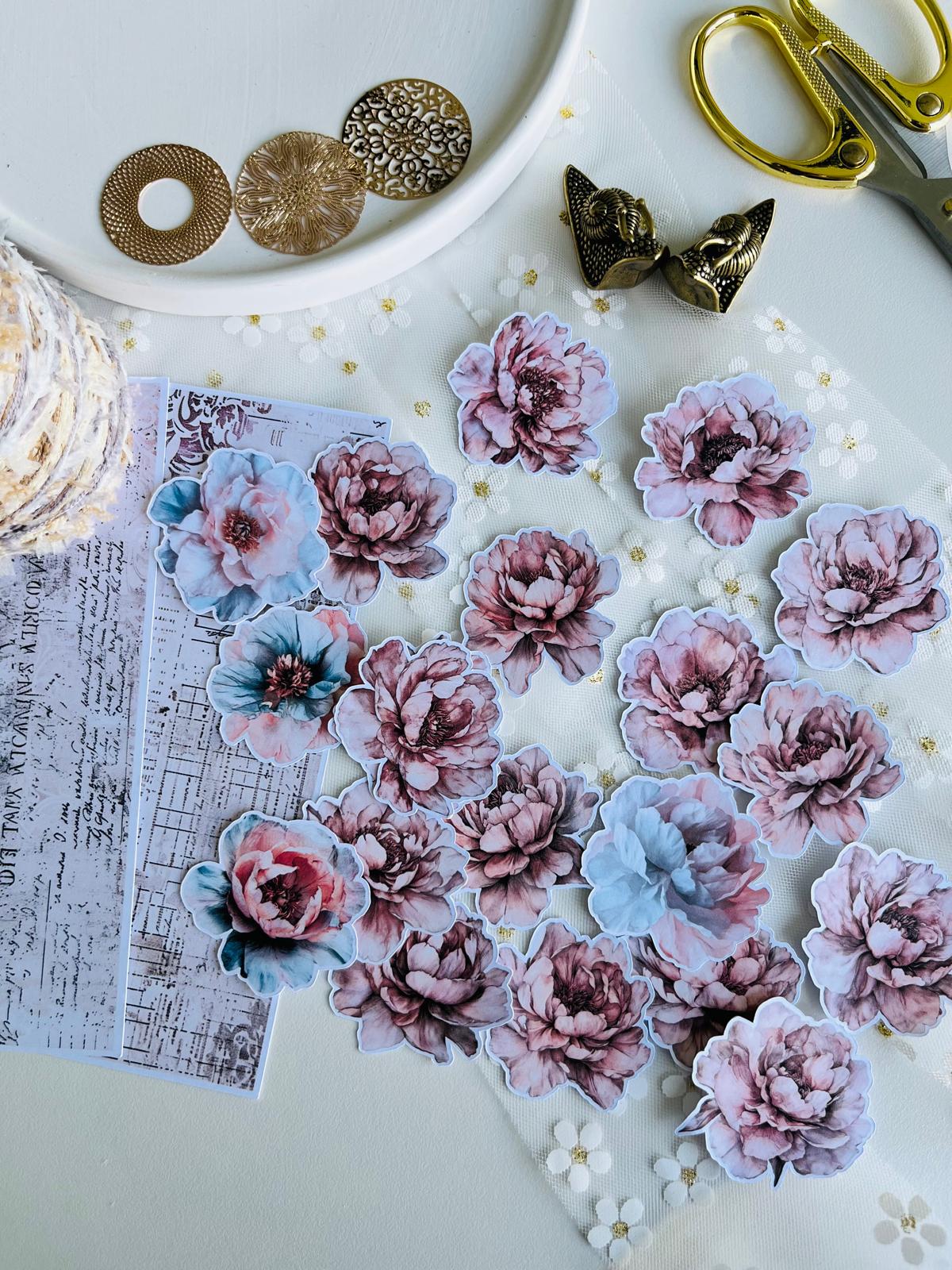 Blush Peonies Paper Ephemera – 20 Piece Set | 160gsm Paper