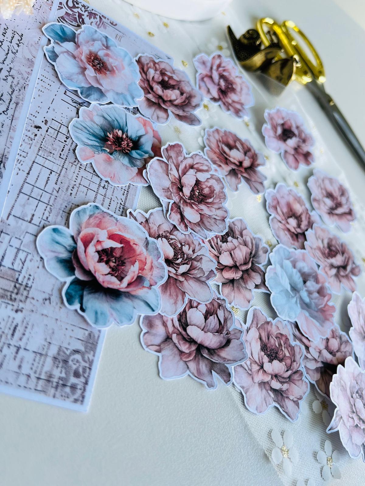Blush Peonies Paper Ephemera – 20 Piece Set | 160gsm Paper