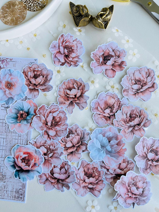 Blush Peonies Paper Ephemera – 20 Piece Set | 160gsm Paper