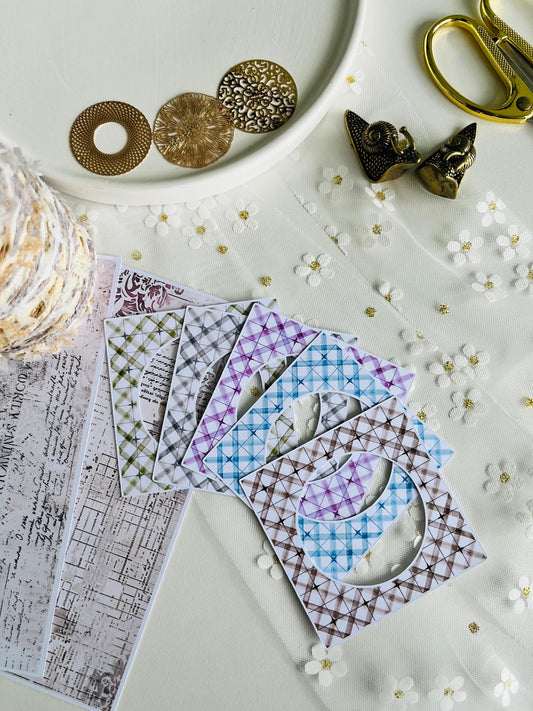 Geometric Pattern Ephemera Frames – 10 Piece Set | 160gsm Paper