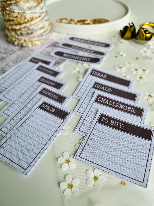 Vintage Journal & Planner Note Cards – 13 Piece Set | 160gsm Paper