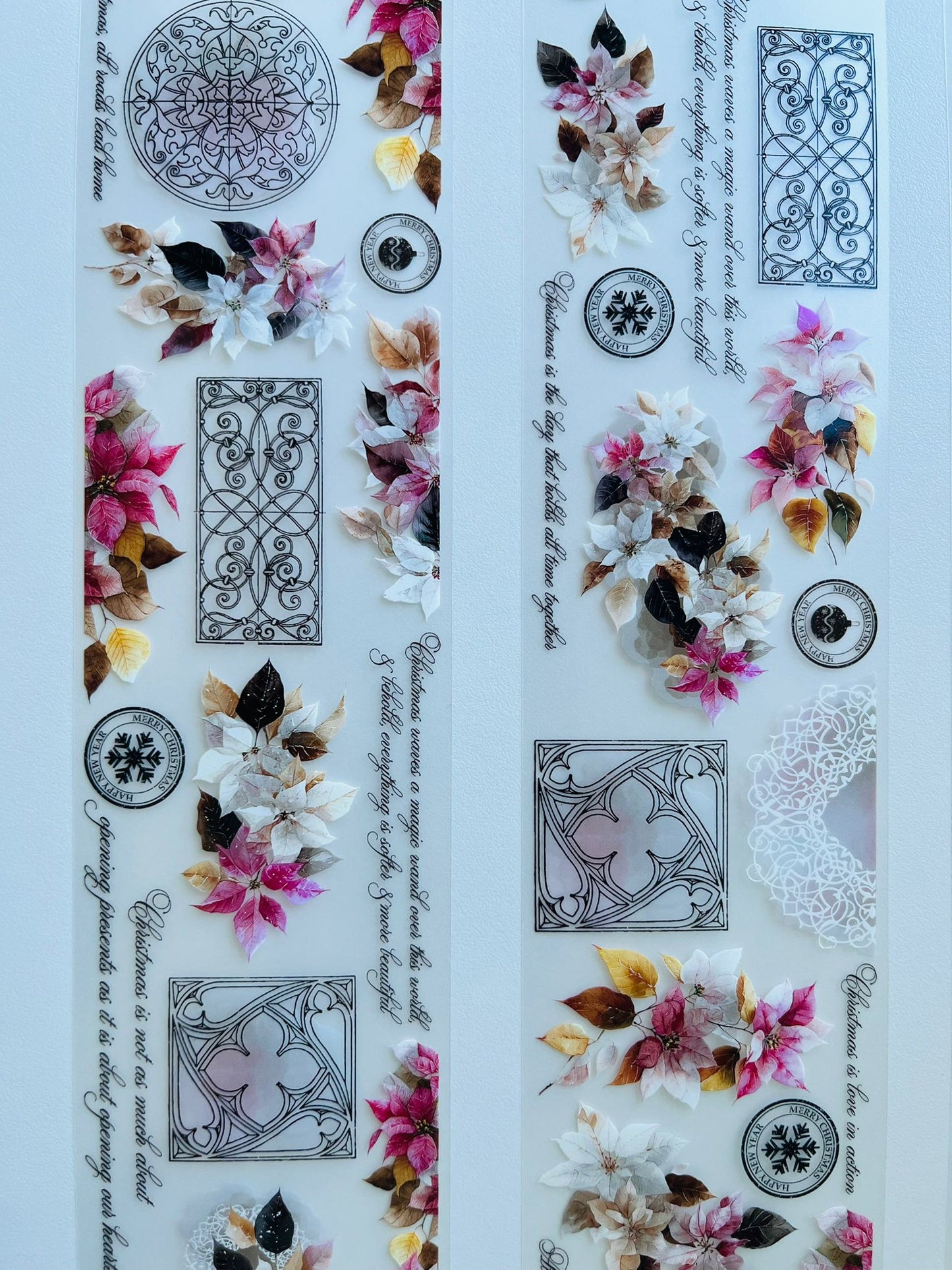 Poinsettia Grace | Matt PET Tape for Scrapbook & Journaling