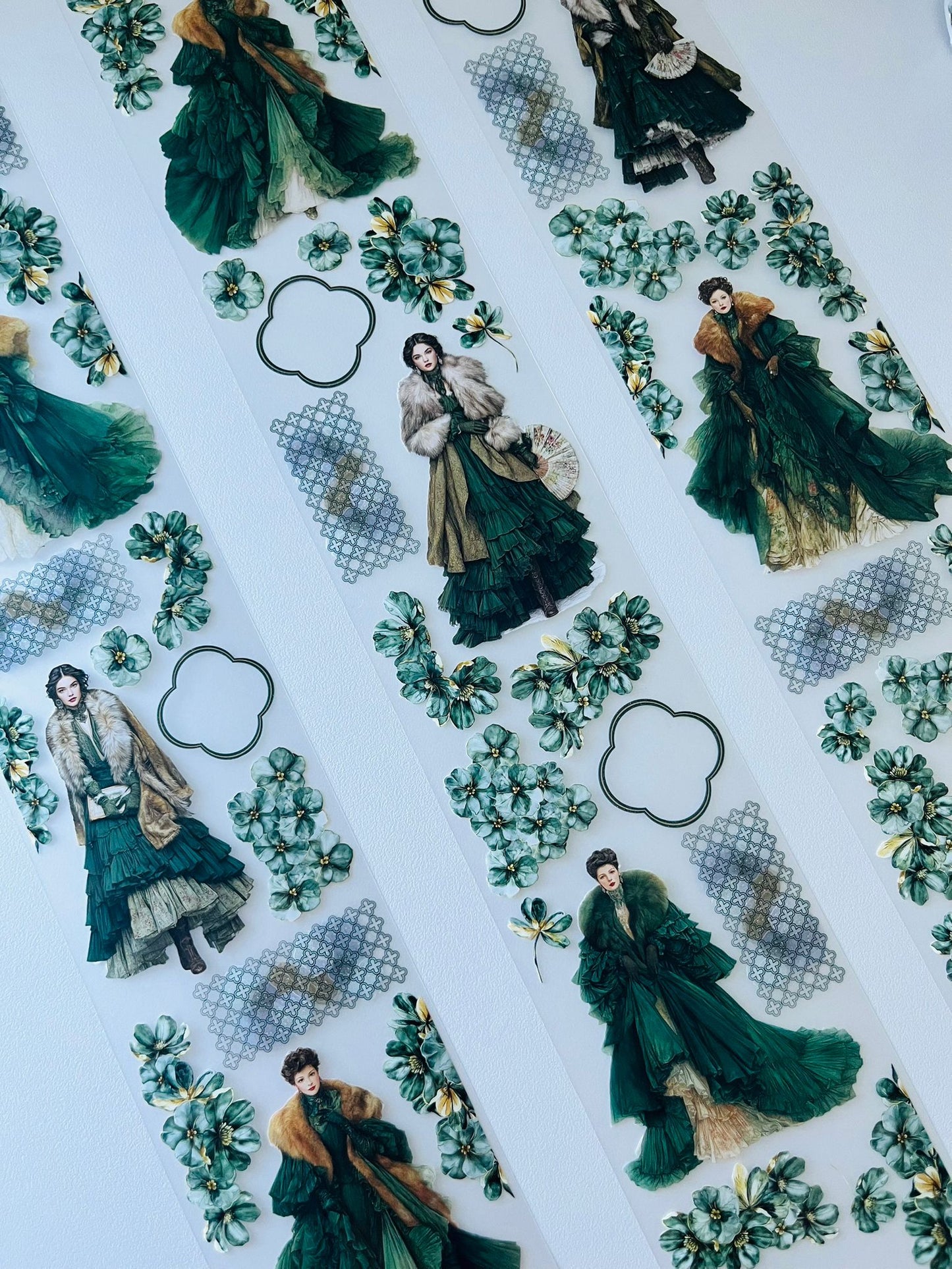 Duchess in Jade | Matt PET Tape for Scrapbook & Journaling