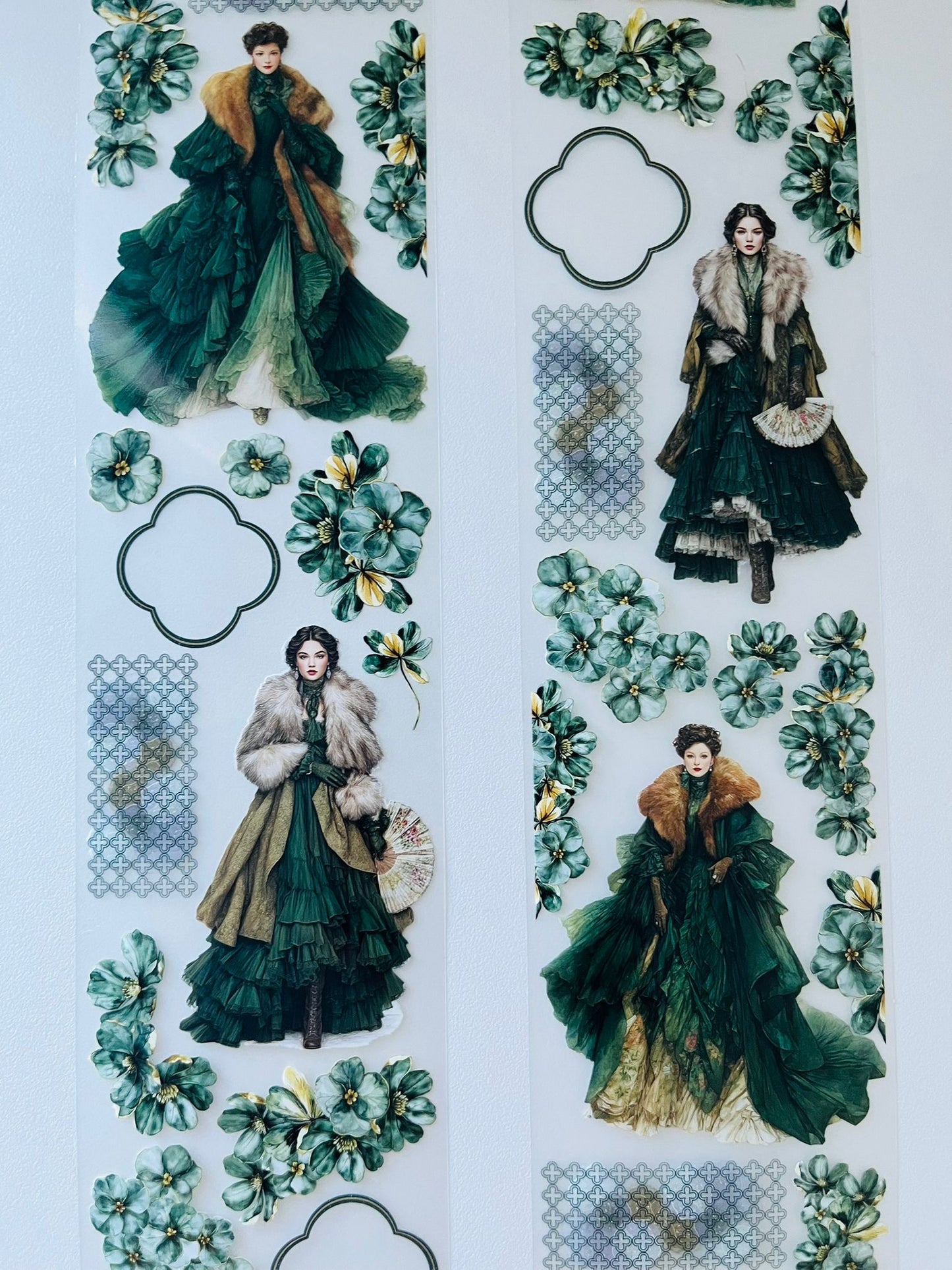 Duchess in Jade | Matt PET Tape for Scrapbook & Journaling
