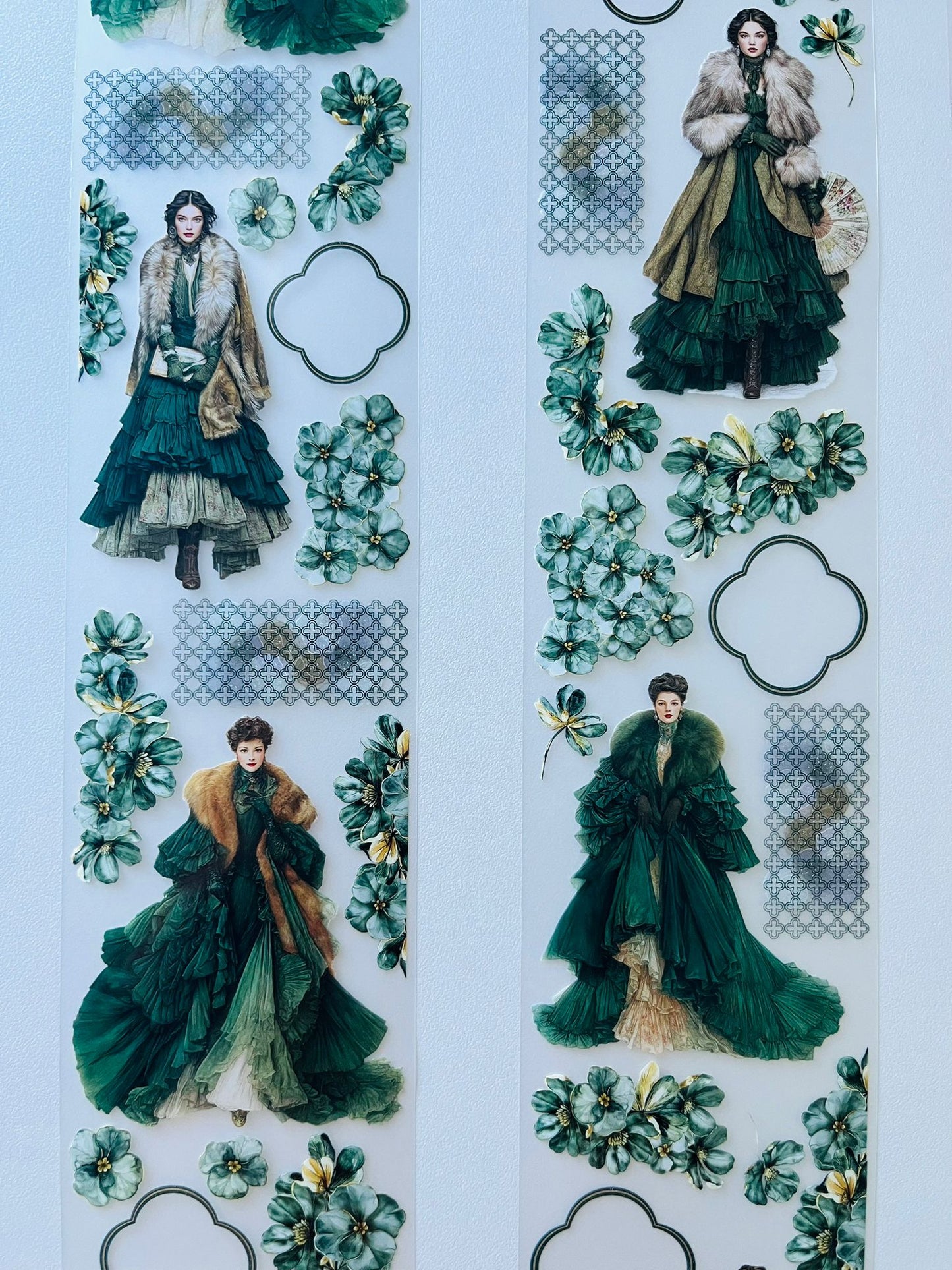 Duchess in Jade | Matt PET Tape for Scrapbook & Journaling