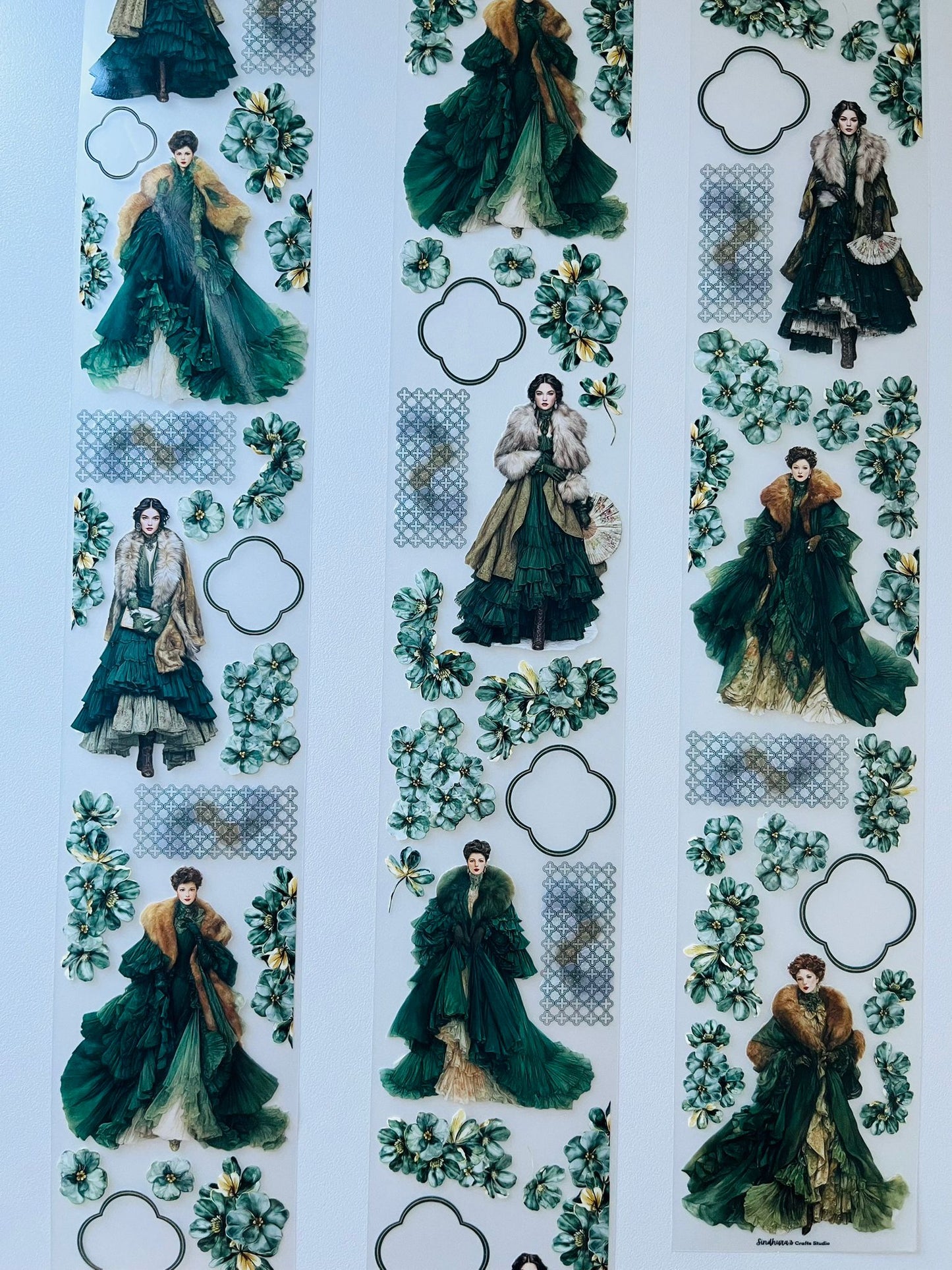 Duchess in Jade | Matt PET Tape for Scrapbook & Journaling