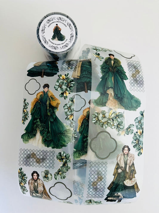 Duchess in Jade | Matt PET Tape for Scrapbook & Journaling