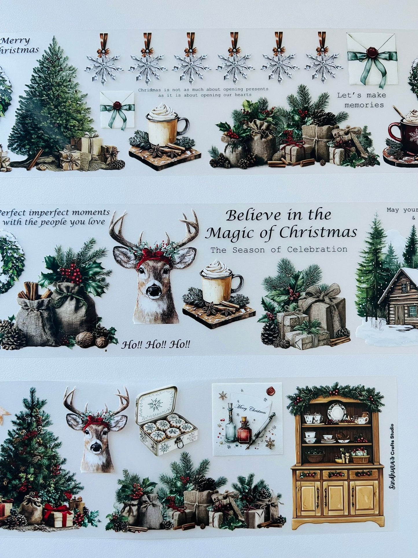 Rustic Yuletide | Matt PET Tape for Scrapbook & Journaling