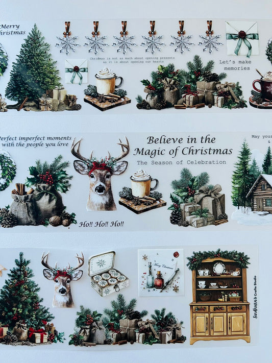 Rustic Yuletide | Matt PET Tape for Scrapbook & Journaling
