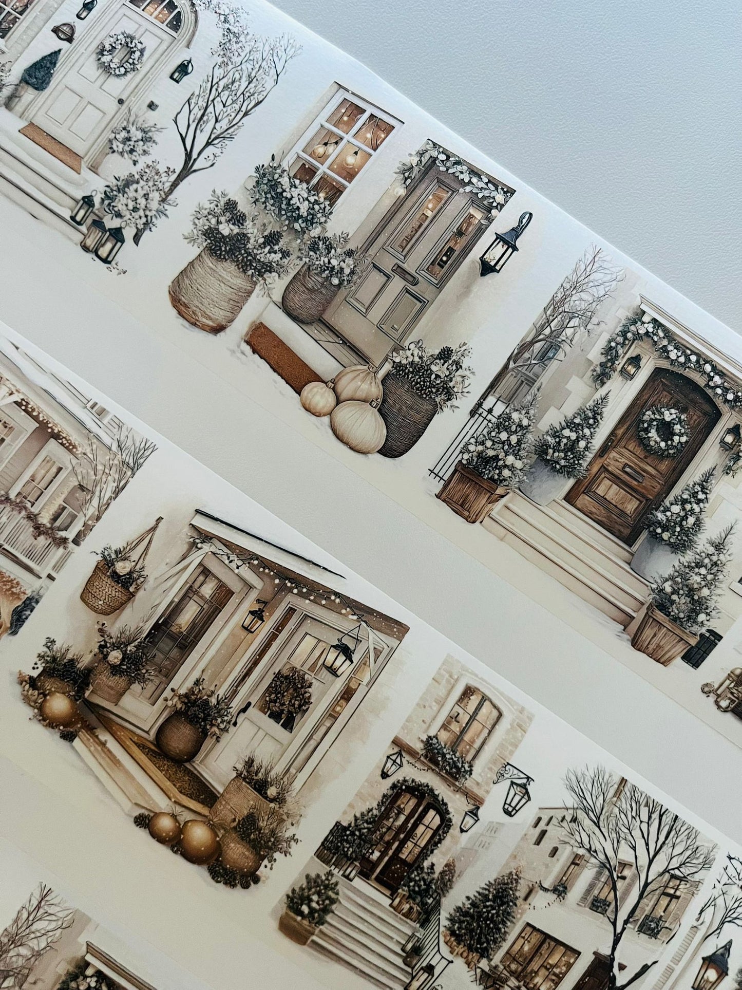 Winter Doorsteps | Washi Paper | White Background Tape