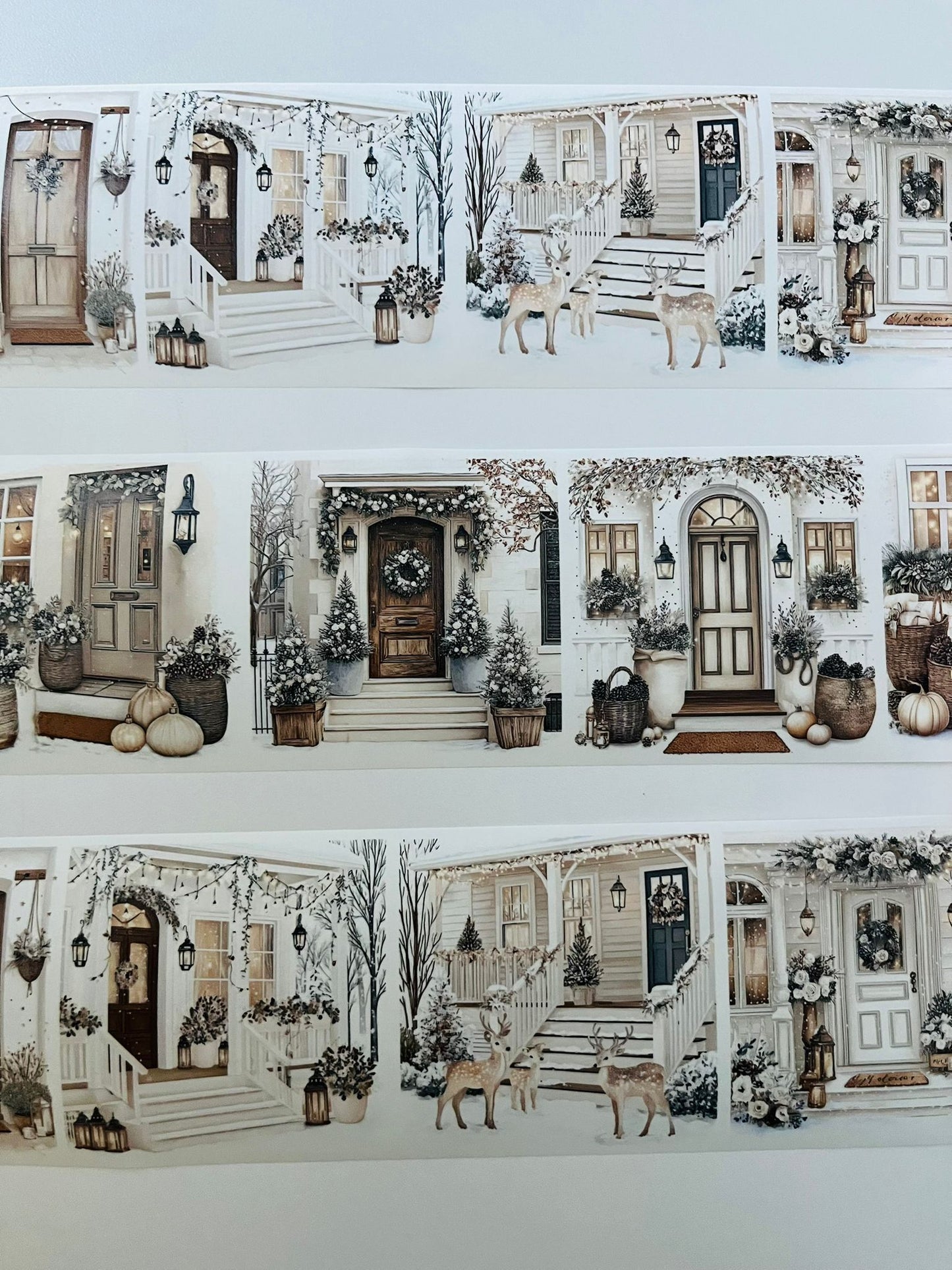 Winter Doorsteps | Washi Paper | White Background Tape