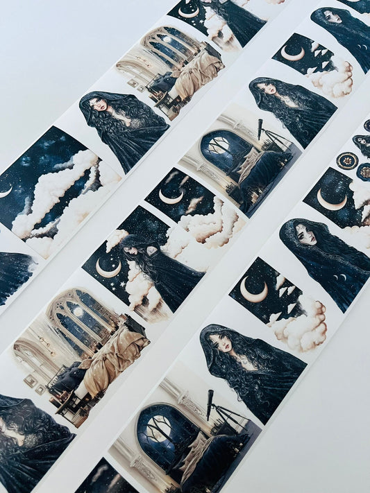 Midnight Sanctum | Washi Paper | White Background Tape