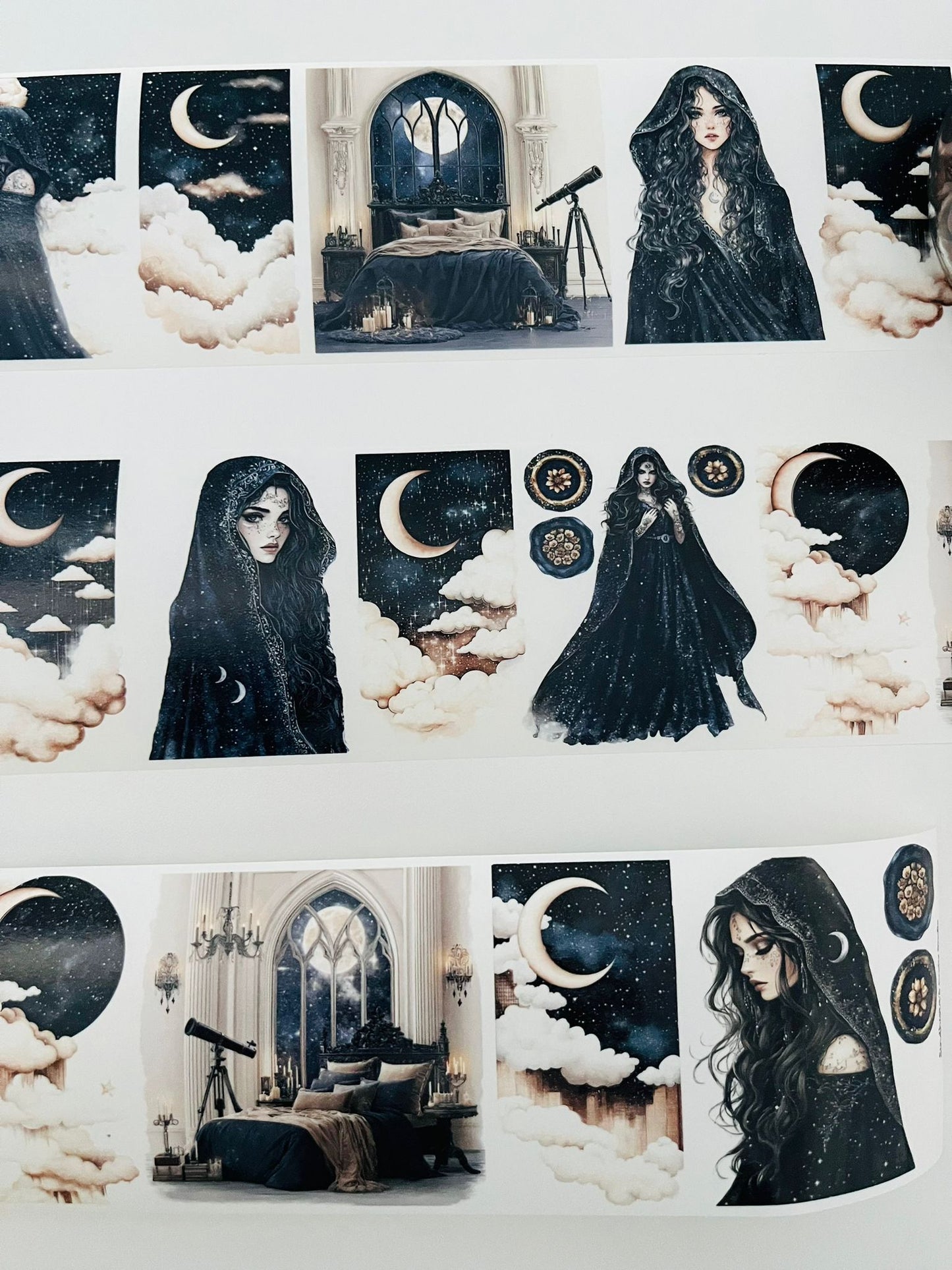 Midnight Sanctum | Washi Paper | White Background Tape