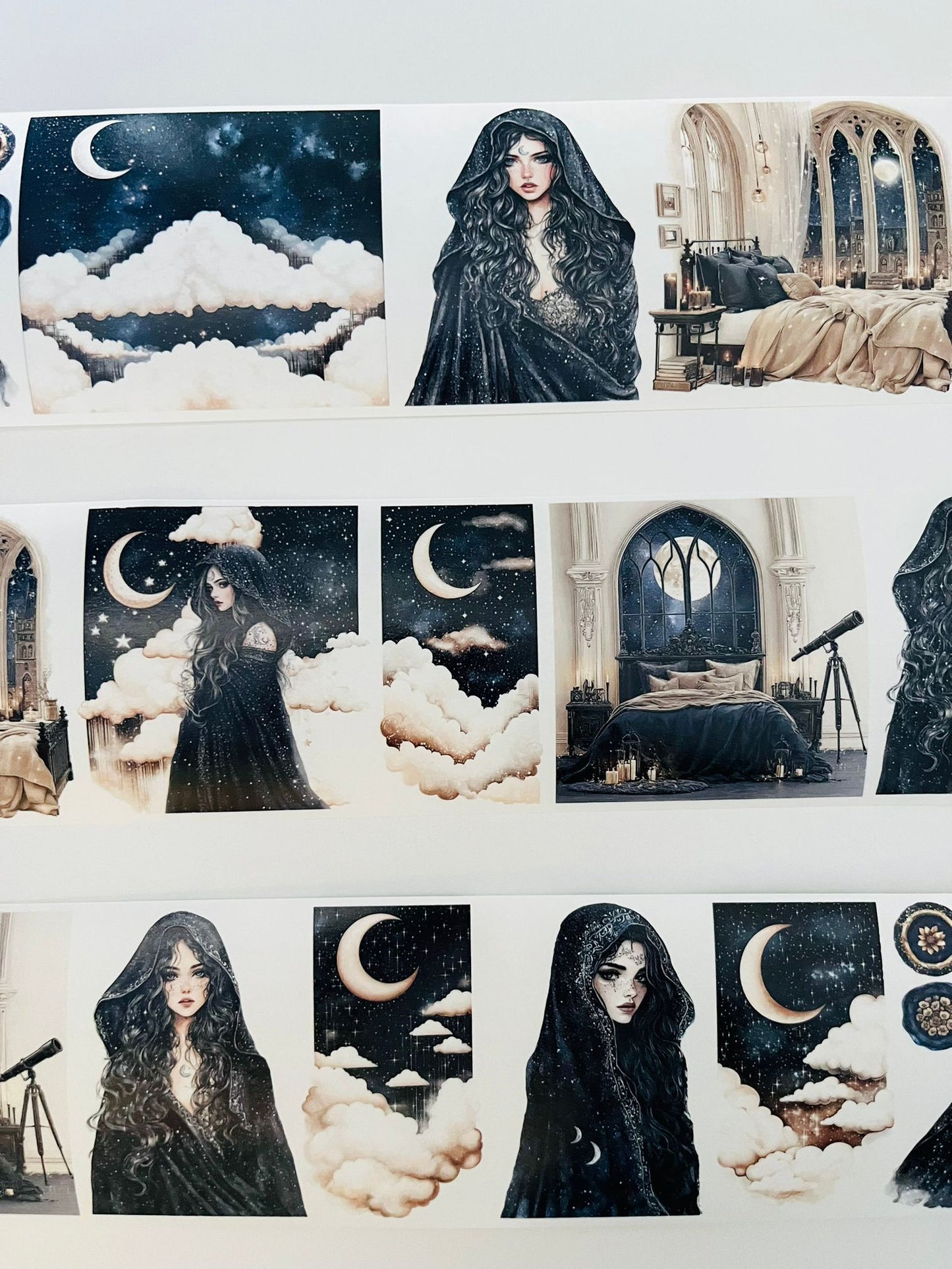 Midnight Sanctum | Washi Paper | White Background Tape