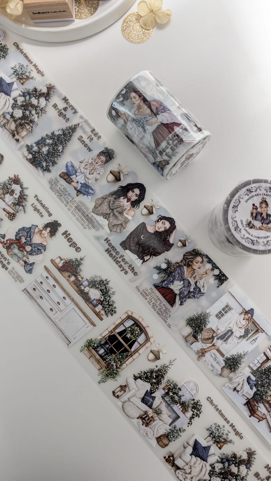 Once Upon a Christmas | Cosy Christmas Matte PET Tape | Festive Interiors, Winter Fashion & Holiday Journaling – 10m