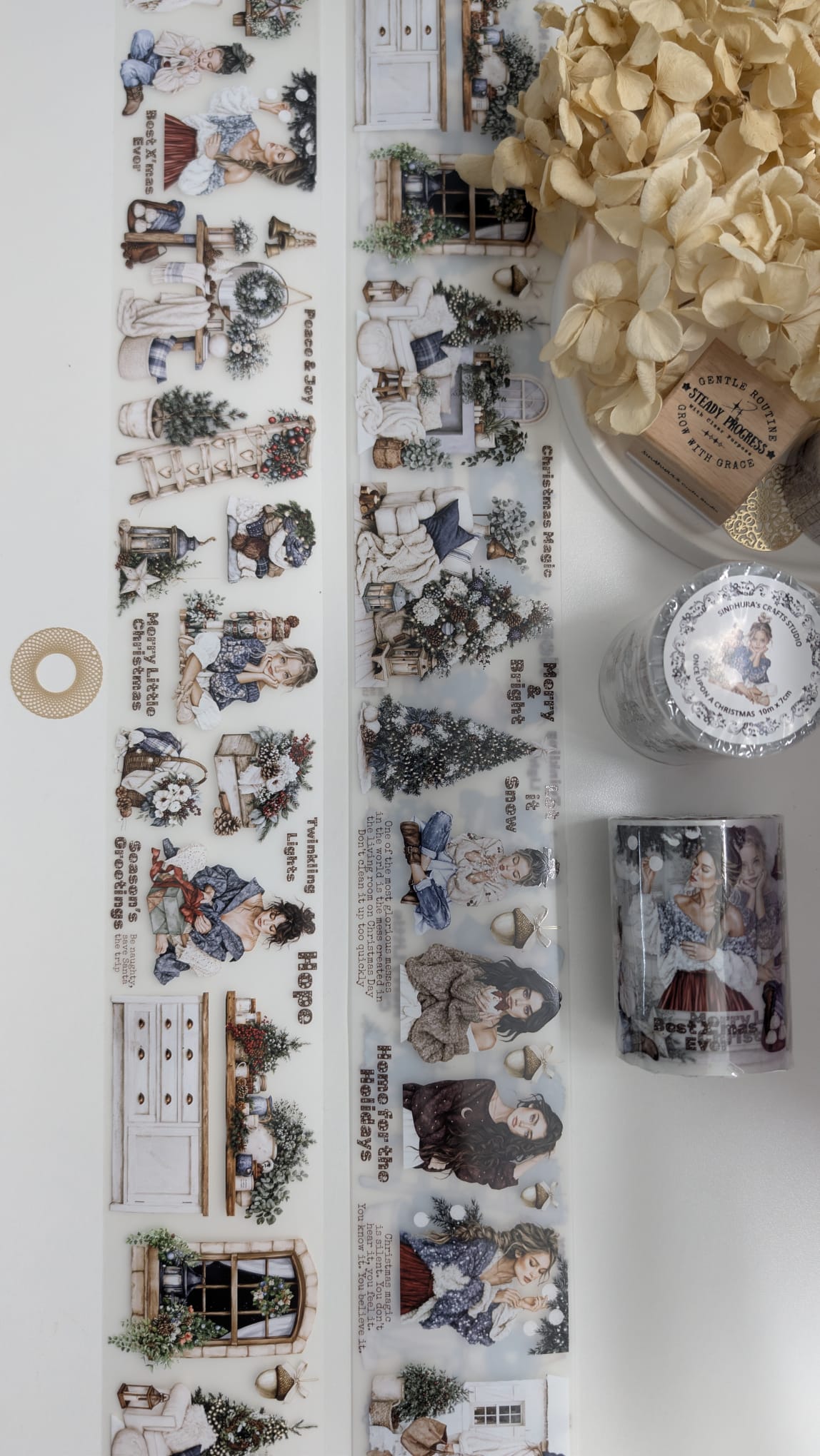 Once Upon a Christmas | Cosy Christmas Matte PET Tape | Festive Interiors, Winter Fashion & Holiday Journaling – 10m