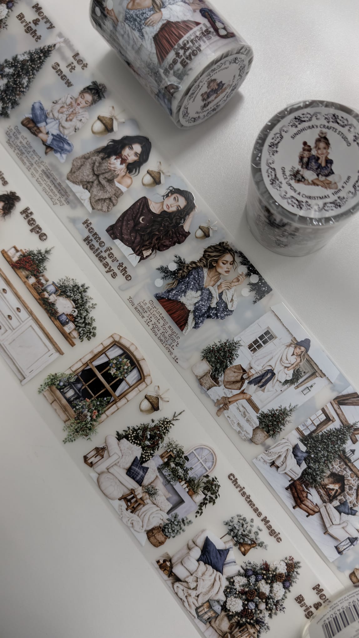 Once Upon a Christmas | Cosy Christmas Matte PET Tape | Festive Interiors, Winter Fashion & Holiday Journaling – 10m