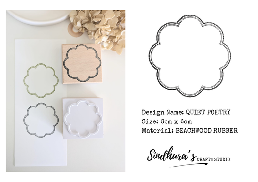 Quiet Poetry | Spring Bloom Frame Rubber Stamp | 6cm x 6cm | Beachwood