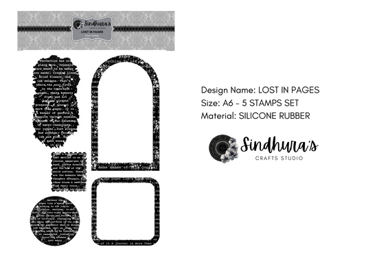 Lost in Pages – A6 Silicone Stamp Set (5 pcs)