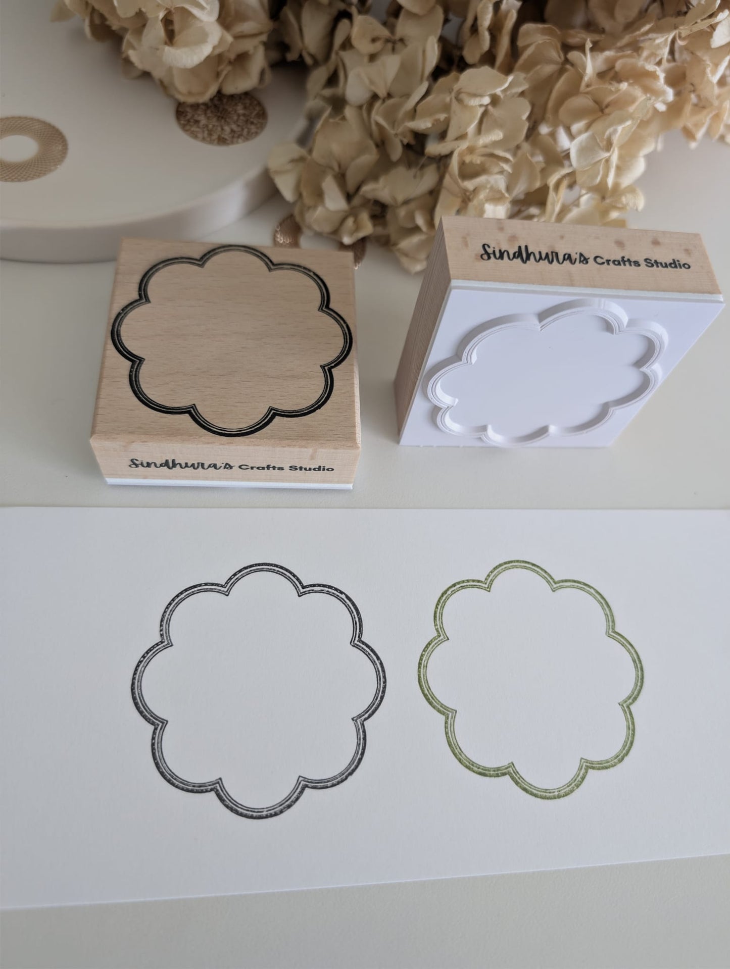 Quiet Poetry | Spring Bloom Frame Rubber Stamp | 6cm x 6cm | Beachwood