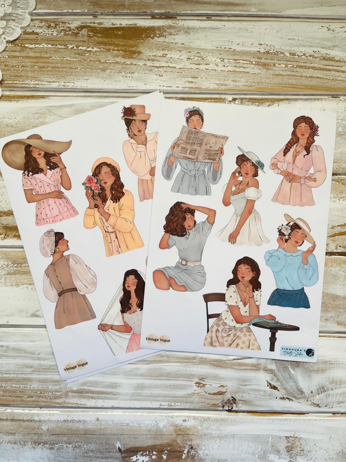 Sticker Sheets| Hand Drawn Images | Set of 2