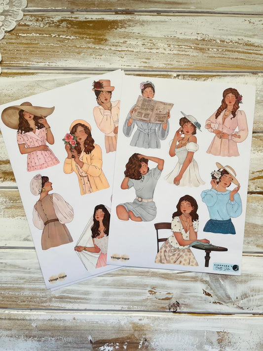 Sticker Sheets| Hand Drawn Images | Set of 2