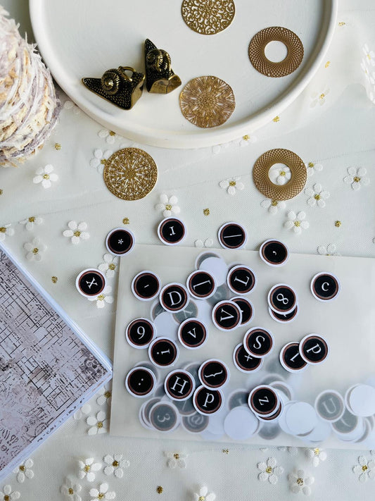 Vintage Typewriter Alphabet & Symbols Ephemera | 160gsm Paper