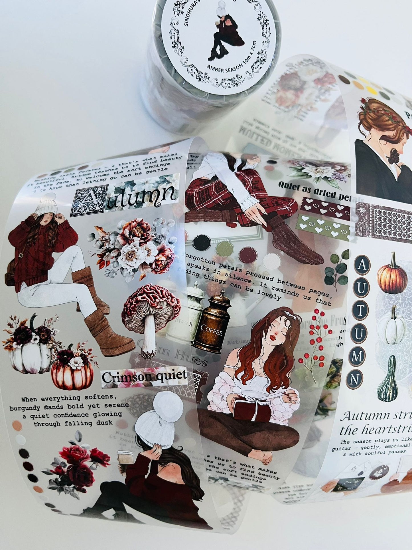 Amber Season | Matt PET Tape for Scrapbook & Journaling
